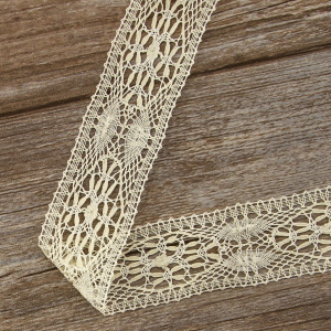 Мерсеризованное хлопковое кружево, 50 мм, цвет экрю. Арт 2219/02