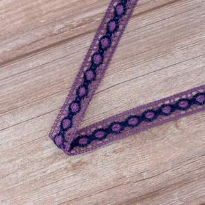 Мерсеризованное хлопковое кружево, 20 мм, цвет темно-сиреневый. Арт 3682/CN