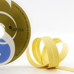 Косая бейка хлопок/полиэстер 20 мм, 25 м, цвет 63, бежевый. Арт 6120-20мм-63            