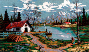 Канва жесткая с рисунком "Наступление осени". Арт A.2020                  