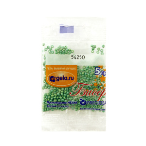 Бисер Preciosa №10, 5 г., цвет №54250 зеленый непрозрачный. Арт G 54250