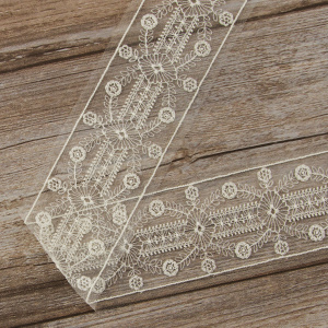 Кружево-вышивка на тюле, 40 мм. Арт 42235/58