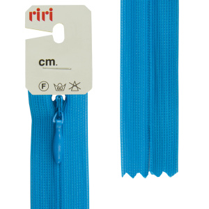 Молния потайная неразъемная, Т3, 60 см, цвет 2622, лазурь (голубой с оттенком бирюзы). Арт 6010917/60/2622         