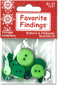 Пуговицы Favorite Findings "Зеленый винтаж"  . Арт 559001631