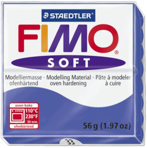 Полимерная глина FIMO "Soft", уп. 56 г, цвет блестящий синий. Арт 8020-33