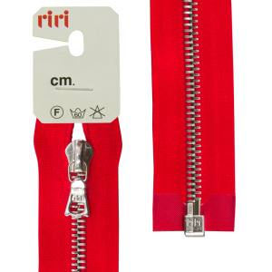 Молния металл, Ni, разъёмная 1 замок, на атласной тесьме, 6 мм, 70 см, цвет 9426, ярко-красный. Арт 3551226/70/9426         