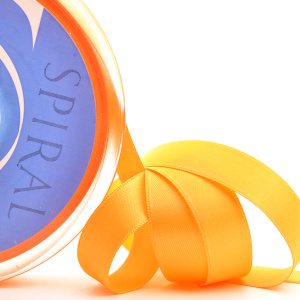 Лента атласная двусторонняя SAFISA, 25 мм, 25 м, цвет 202, ярко-оранжевый. Арт 110-25мм-202