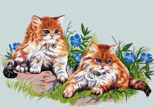 Канва жесткая с рисунком "Рыжие друзья". Арт 14.864