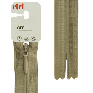 Молния потайная неразъемная, Т3, 50 см, цвет 2814, бежево-зеленый темный. Арт 6010917/50/2814         