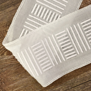 Шитье-вышивка на батисте, прошва, 95 мм, цвет белый. Арт 35498/B