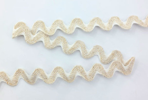 Тесьма-вьюнчик, 15 мм, льняной небеленый с белым. Арт 2997/1