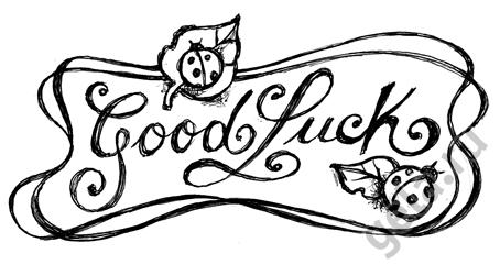 Деревянный штамп "Удача" . Арт WTC013                  