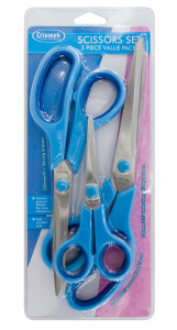 Набор ножниц 25 см, 21 см и 13,5 см для шитья и хобби. Арт BT4806