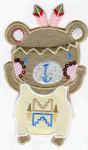 Термоаппликация HKM "Indianerb„r mit beiger Latzhose". Арт 33301/1SB