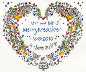 Набор для вышивания "Wedding Heart" (Свадебное сердце). Арт XWS10