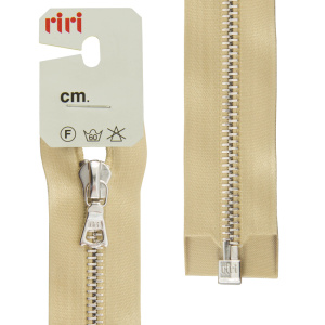 Молния металл, Ni, разъёмная 1 замок, на атласной тесьме, 6 мм, 60 см, цвет 2213, золотисто-бежевый. Арт 3551226/60/2213         