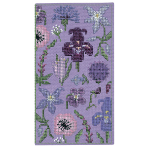 Набор для вышивания футляра для очков "Étui À Lunettes Mauve" (Лиловые цветы), 9 х 16,5 см. Арт 3241