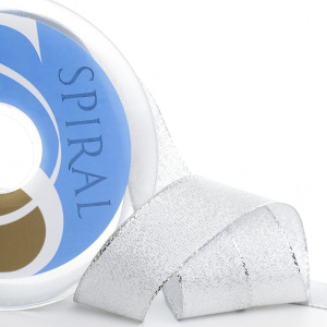 Лента металлик SAFISA, 25 мм, 25 м, цвет 102, серебро. Арт 25197-25мм-102          