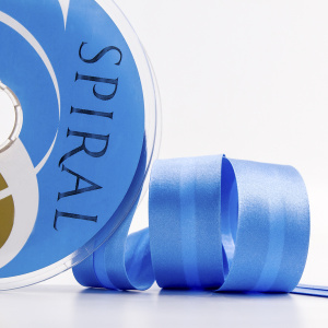 Косая бейка атласная 30 мм, 25 м, цвет 65, голубой. Арт 6260-30мм-65            