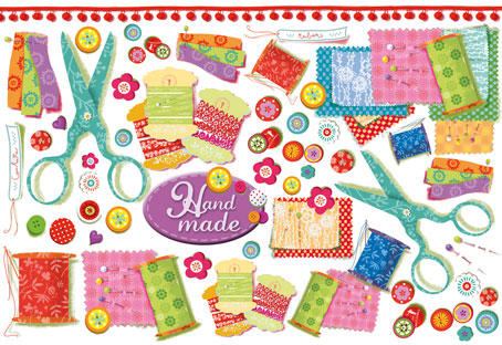 Бумага упаковочная "Шитье", рисовая, 48 х 33 см. Арт DFS187                  