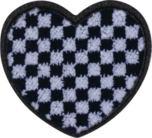 Термоаппликация "Клетчатое сердце белое". Арт 43220