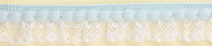 Рюш декоративный с помпонами, 20 мм, цвет белый с голубым. Арт 5244442/1550