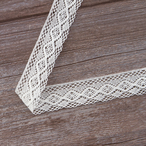 Мерсеризованное хлопковое кружево, 28 мм, белый. Арт 2121/01