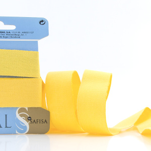 Тесьма киперная хлопковая на блистере SAFISA, 25 мм, 2 м , цвет 32, желтый. Арт P00260C-25мм-32         