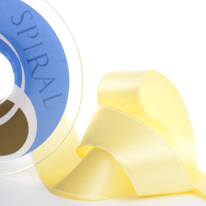 Лента атласная двусторонняя SAFISA, 15 мм, 25 м, цвет 09, желтый светлый. Арт 110-15мм-09