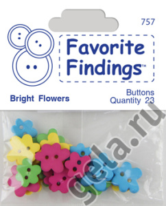 Пуговицы Favorite Findings "Матовые светлые цветочки". Арт 550000757                