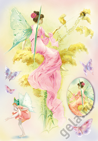 Бумага упаковочная "Леди", рисовая, 48 х 33 см. Арт DFS148                  