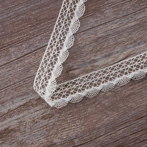 Мерсеризованное хлопковое кружево, 20 мм, цвет белый. Арт 2015/01