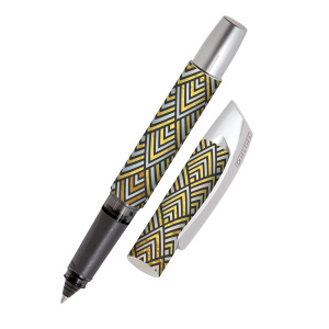 Ручка-роллер "Campus" с синим картриджем, толщина линии 0.7 мм, принт "Золотые ромбы". Арт 61496/3D