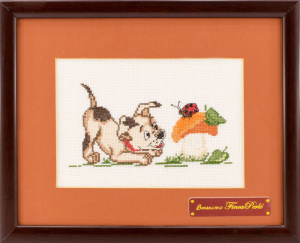 Вышитая картина "Щенок". Арт Модель 01.100.04