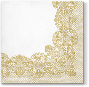 Салфетки трехслойные для декупажа, коллекция "Lunch"  PAW Decor Collection "Королевское кружево". Арт SDL089209
