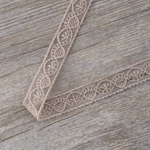 Вышивка на тюле, 19 мм, цвет розовый. Арт I643/F3