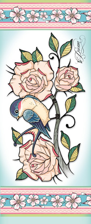 Бумага упаковочная "Белые розы", рисовая, 24 x 60 см. Арт DFS275L    