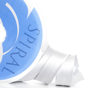 Косая бейка атласная 20 мм, 25 м, цвет 27, светло-серый. Арт 6260-20мм-27            