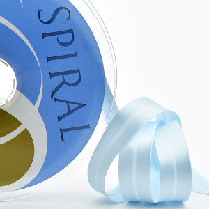 Косая бейка атласная 20 мм, 25 м, цвет 51, бледно-голубой. Арт 6260-20мм-51            