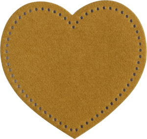 Термоаппликация "Сердце из замши оранжевое ". Арт 43154