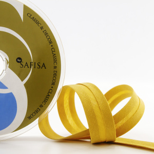 Косая бейка хлопок/полиэстер 20 мм, 25 м, цвет 54, бежево-золотистый . Арт 6120-20мм-54            