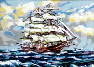 Канва жесткая с рисунком "На всех парусах". Арт 14.791                  