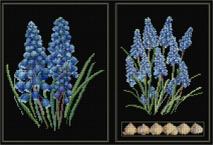 Набор для вышивания "Мускари", канва аида (черная) 18 ct. Арт 443.05                  