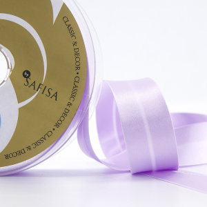 Косая бейка атласная 30 мм, 25 м, цвет 141, бледно-сиреневый. Арт 6260-30мм-141            