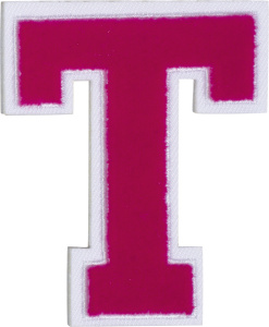 Термоаппликация "Буква Т розовая". Арт 43229