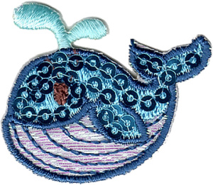 Термоаппликация HKM "Кашалот со стразами". Арт 33079/1SB