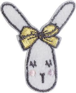 Термоаппликация "Заяц с белым бантом". Арт 42557