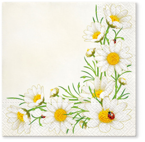 Салфетки трехслойные для декупажа, коллекция "Lunch"  TETЕ a TETE "Букет Маргариток" . Арт TL315000