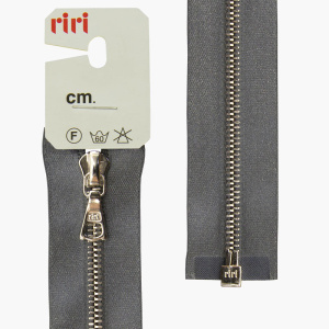 Молния металл, Ni, разъёмная 1 замок, на атласной тесьме, 4 мм, 65 см, цвет 2121, серый стальной. Арт 3000079/65/2121         