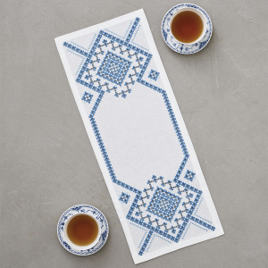 Набор для вышивания дорожки "Синий хардангер". Арт 63-1851